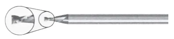 0.0050" End Mill - Mini Mill Single Square End - Shank Od 1/8" - Loc 0.0080" Oal 1-1/2" - 2 Flutes - Uncoated 1
