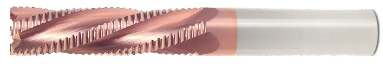 1-1/4" End Mill S.E. Sq. Roughing "Hog" Turbo Mill. Shank Od 1-1/4" Flute Length 2" Oal 4-1/2" - 6 Flutes - Ticn Coated 1