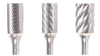 1/16" Sa Shape Carbide Burr. Double Cut Cylinder Without End Cut. Loc 1/4" Shank Od 1/8" Oal 3" - Uncoated 1