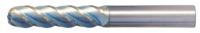 1/2" End Mill Single End Ball. Extra-Extra Long Lengths. Shank Od 1/2" Flute Length 4" Oal 7" - 4 Flutes - Sky Coat 1