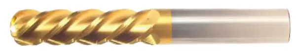 1/2" End Mill Single End Ball Nose. Long Length. Flute Length 2" Oal 4" - 4 Flutes Tin Coated 1
