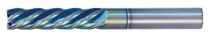 1/2" End Mill Variable Single End; Flute Length 2" Oal 4" - 5 Flutes Sky Coat - Hot Mill 1