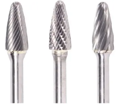 1/2" Sf Shape Carbide Burr. Single Cut Ball Nosed Tree. Loc 3/4" Shank Od 1/4" Oal 2-1/4" - Uncoated 1