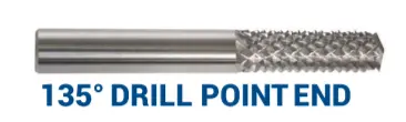 1/4" Burr - 135 Degree Drill Point End. Flute Length 1" Shank Od 1/4" Oal 2-1/2" - Uncoated 1