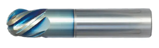 1/4" Stub End Mill Single End Ball Nose; Flute Length 5/16" Oal 2" - 5 Flutes Sky Coat - Hot Mill 1