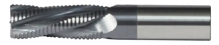 1" End Mill Hog Mill Single End. Medium Pitch Knuckle Rougher. 25 Degree Helix. Chamfer Width .025" - Shank Od 1" Loc 2" Oal 4" - 6 Flutes - Altin Coated 1