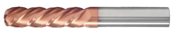 1" End Mill Single End Ball. Extra Long Length. Flute Length 4" Oal 7" - 2 Flutes Ticn Coated 1