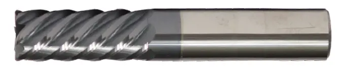 1" End Mill Single End. High Performance 45 Degree Helix. Shank Od 1" Flute Length 2" Oal 4" Corner Radius 0.015" - 6 Flutes - Htc Coated 1