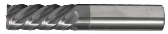 1" End Mill Single End. High Performance 45 Degree Helix. Shank Od 1" Flute Length 3-1/4" Oal 6" Corner Radius 0.015" - 5 Flutes - Htc Coated 1
