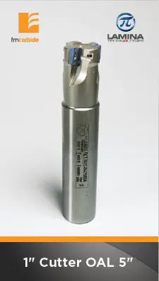 1" Endmill Cutter Flute Length 1.25" Oal 3.5" Pockets: 4 With 40 Fm Inserts Apkt 100304 1