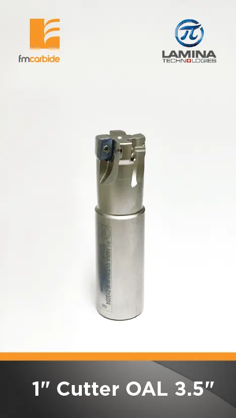 1" Endmill Cutter Flute Length 1.25" Oal 5" Pockets: 4 With 40 Fm Inserts Apkt 100308 1