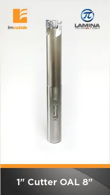 1" Endmill Cutter Flute Length 1.25" Oal 8" Pockets: 4 With 40 Fm Inserts Apkt 100304 1