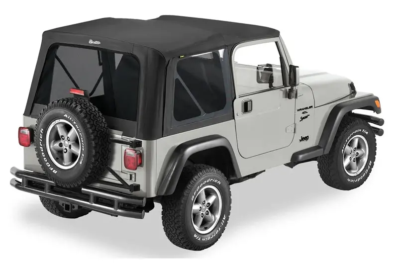1997-02 Jeep Wrangler Tj Bestop Replace-A-Top Soft Top For Oem Hardware, Black Denim Tinted 1