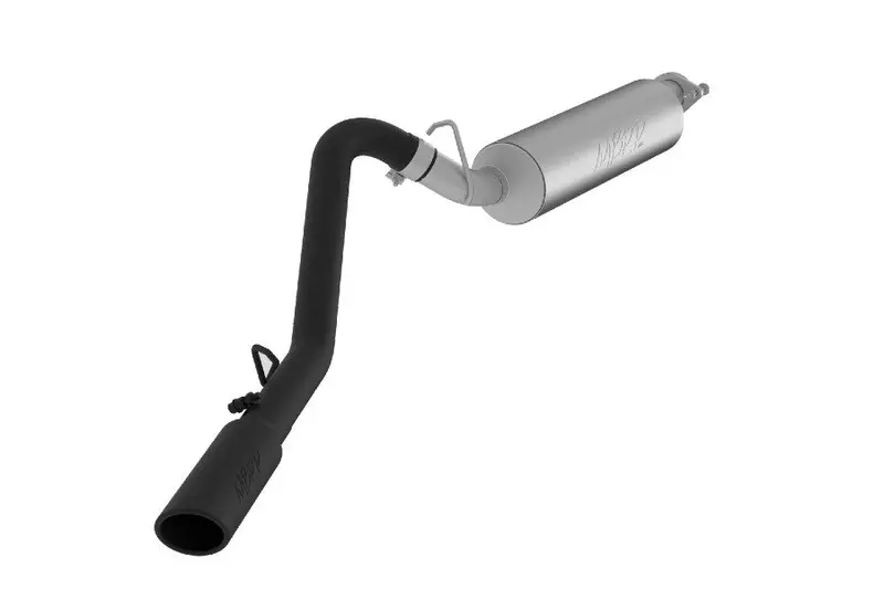 2000-06 Jeep Wrangler Tj Mbrp 2.5In Cat Back Exhaust System Single Exit - Black Coated 1