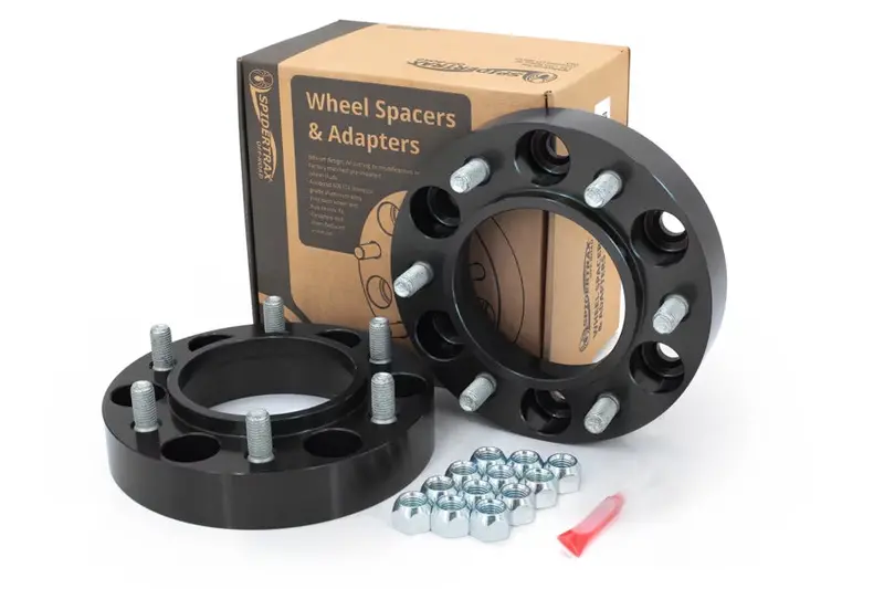 2001-23 Toyota Tacoma & 4Runner Spidertrax 1.25In Wheel Spacers, 6X5.5 - Black 1