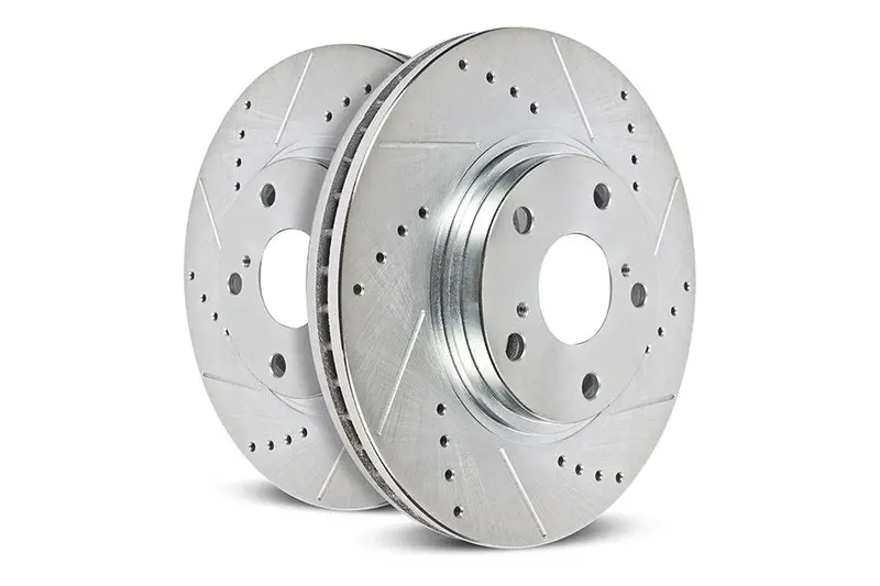 2003-2009 Toyota 4Runner & 2005-2023 Toyota Tacoma Power Stop Evolution Drilled & Slotted Front Rotors 1