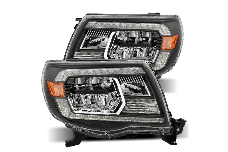2005-11 Toyota Tacoma Alpharex Luxx Series Led Crystal Headlights - Black 1