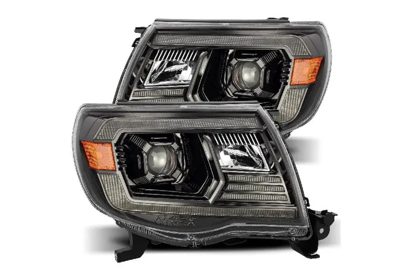 2005-11 Toyota Tacoma Alpharex Luxx Series Led Projector Headlights - Alpha Black 1