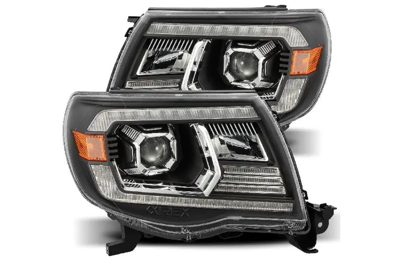 2005-11 Toyota Tacoma Alpharex Luxx Series Led Projector Headlights - Black 1