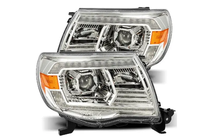 2005-11 Toyota Tacoma Alpharex Luxx Series Led Projector Headlights - Chrome 1