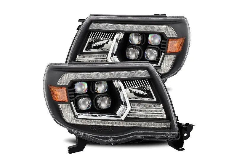 2005-11 Toyota Tacoma Alpharex Nova Series Led Projector Headlights - Black 1