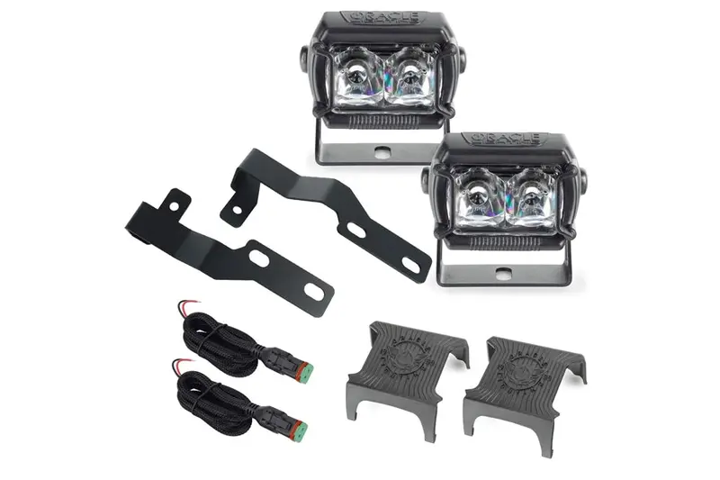 2005-14 Toyota Tacoma Oracle A-Pillar Hood Mount Brackets W/ Vega Series Spotlights 1