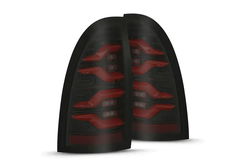 2005-15 Toyota Tacoma Alpharex Luxx Series Led Tail Lights, Black-Red 1