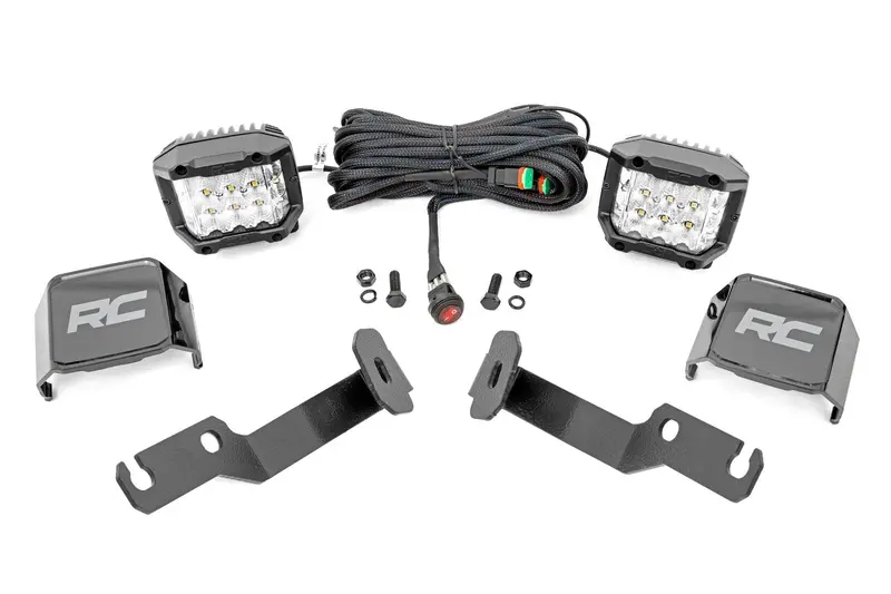 2005-15 Toyota Tacoma Rough Country Low-Profile Led Light Ditch Light Kit, 3In Wide Angle Osram 1