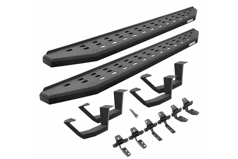 2005-23 Toyota Tacoma Double Cab Go Rhino Rb20 Running Boards - Complete Kit + 2 Pair Rb20 Drop Steps 1