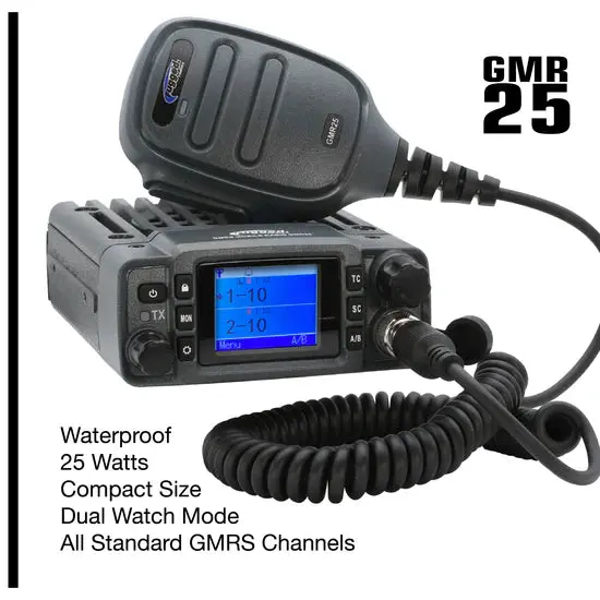 2005-25 Toyota Tacoma, 2003-25 4Runner Rugged Radios Two Way Gmrs Mobile Radio Kit - 25 Watt 2
