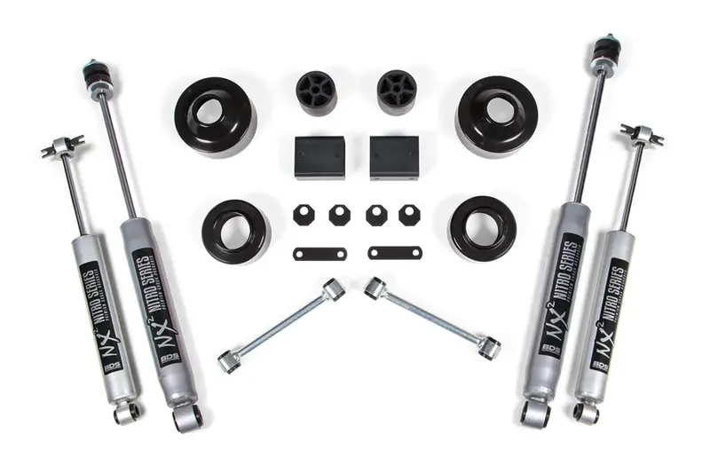 2007-11 Jeep Wrangler Jk 2-Door Bds Suspension 2In Coil Spacer Lift Kit W/ Nx2 Shocks 1