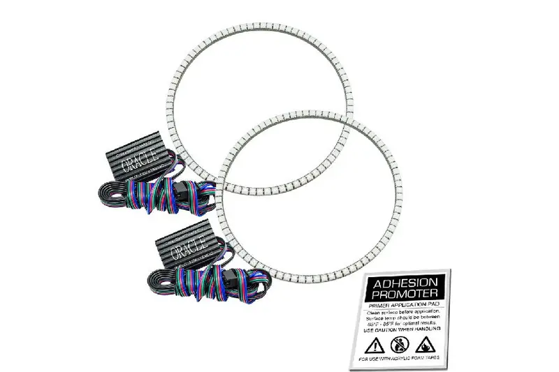 2007-17 Jeep Wrangler Jk Oracle Led Surface Mount Headlight Halo Kit - Colorshift W/ No Controller 1