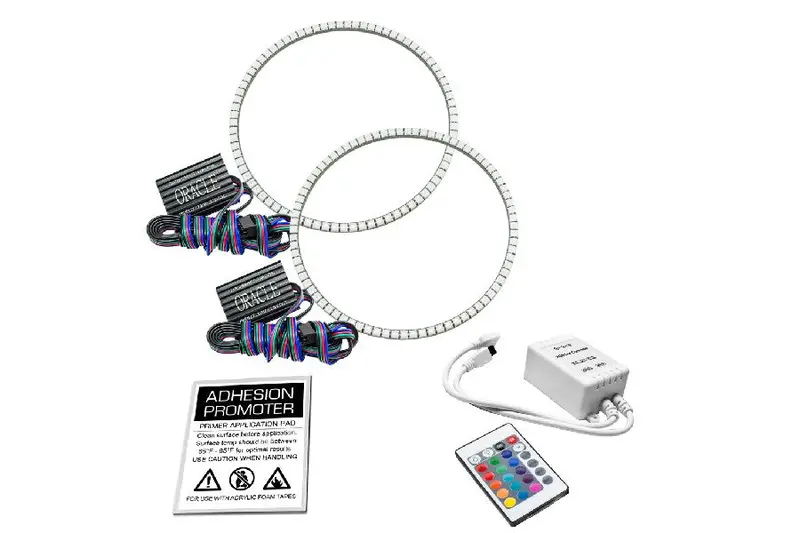 2007-17 Jeep Wrangler Jk Oracle Led Surface Mount Headlight Halo Kit - Colorshift W/ Simple Controller 1