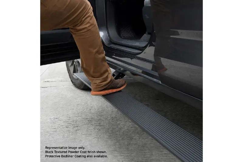 2009-18 Ram 1500 & 2019-23 Ram 1500 Classic Crew Cab Go Rhino E-Board E1 Electric Running Board Kit - Bedliner Coating 2