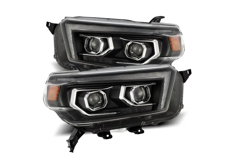 2010-13 Toyota 4Runner Alpharex Luxx Series Led Projector Headlights, Black 1