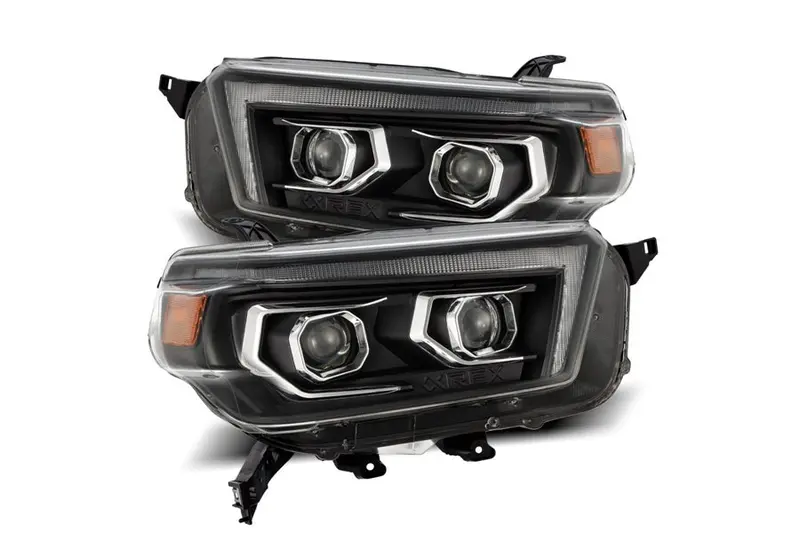 2010-13 Toyota 4Runner Alpharex Pro Series Halogen Projector Head Lights, Black 1