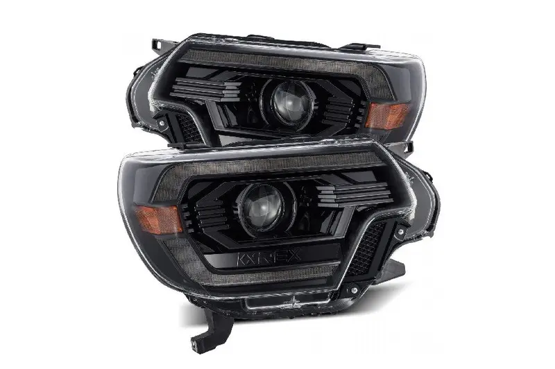 2012-15 Toyota Tacoma Alpharex Luxx Series Led Projector Headlights - Alpha Black 1