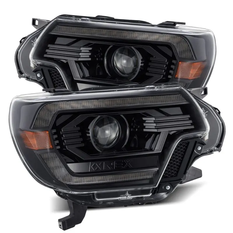 2012-15 Toyota Tacoma Alpharex Pro-Series Halogen Projector Headlights- Alpha-Black 1