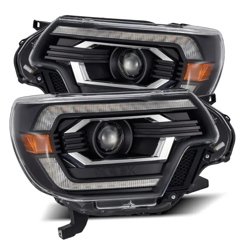 2012-15 Toyota Tacoma Alpharex Pro-Series Halogen Projector Headlights - Black 1