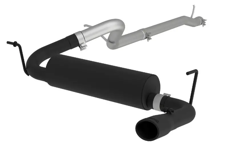 2012-18 Jeep Wrangler Jk Mbrp 2.5In Performance Series Cat-Back Exhaust System - Single Rear Exit - Black Coated 1