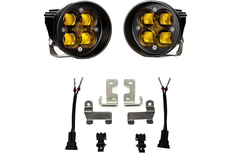 2012-23 Toyota Tacoma, 4Runner & Tundra Baja Designs Squadron-R Sae Amber Fog Pocket Light Kit 1