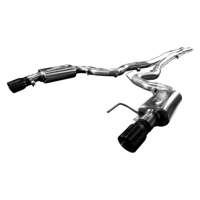 2015+ Cat Back Exhaust W/ X-Pipe & Black Tips 1