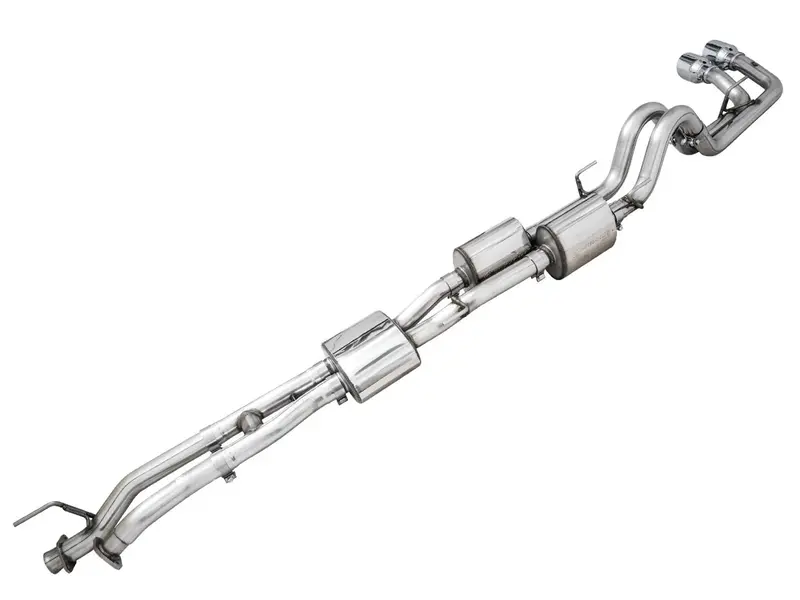 2016-23 Toyota Tacoma Awe 0Fg Dual Exhaust W/ Bashguard, Chrome Silver Tips 1