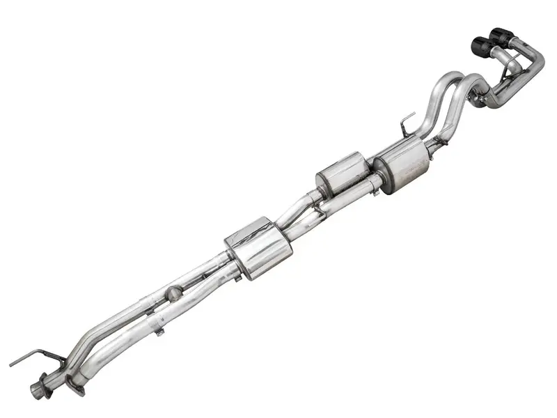 2016-23 Toyota Tacoma Awe 0Fg Dual Exhaust W/ Bashguard, Diamond Black Tips 1