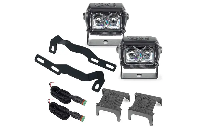 2016-23 Toyota Tacoma Oracle A-Pillar Hood Mount Brackets W/ Vega Series Spotlights 1