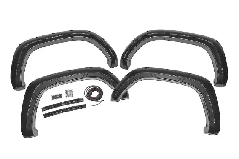 2016-23 Toyota Tacoma Rough Country Defender Pocket Fender Flares - Black 1