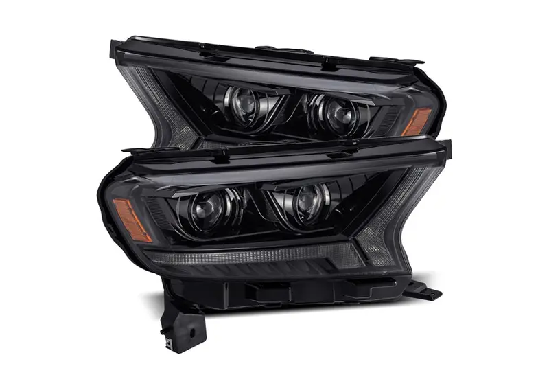 2019-23 Ford Ranger Alpharex Luxx Series Led Projector Headlights, Alpha Black 1