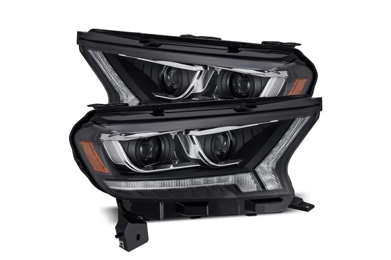 2019-23 Ford Ranger Alpharex Luxx Series Led Projector Headlights, Black 1