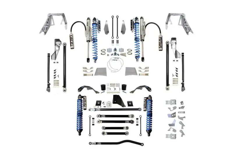 2021-23 Jeep Gladiator Jt Diesel Evo Manufacturing 2.5In King Front Double Throw Down Long Arm, Rear, Coil Over Bypass, Pro Plus Lift 1