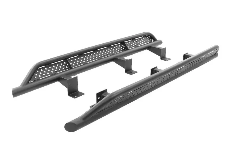 2021-25 Ford Bronco 4Dr Go Rhino Dominator Frame Mounted Rock Sliders - Black Powder Coat 1